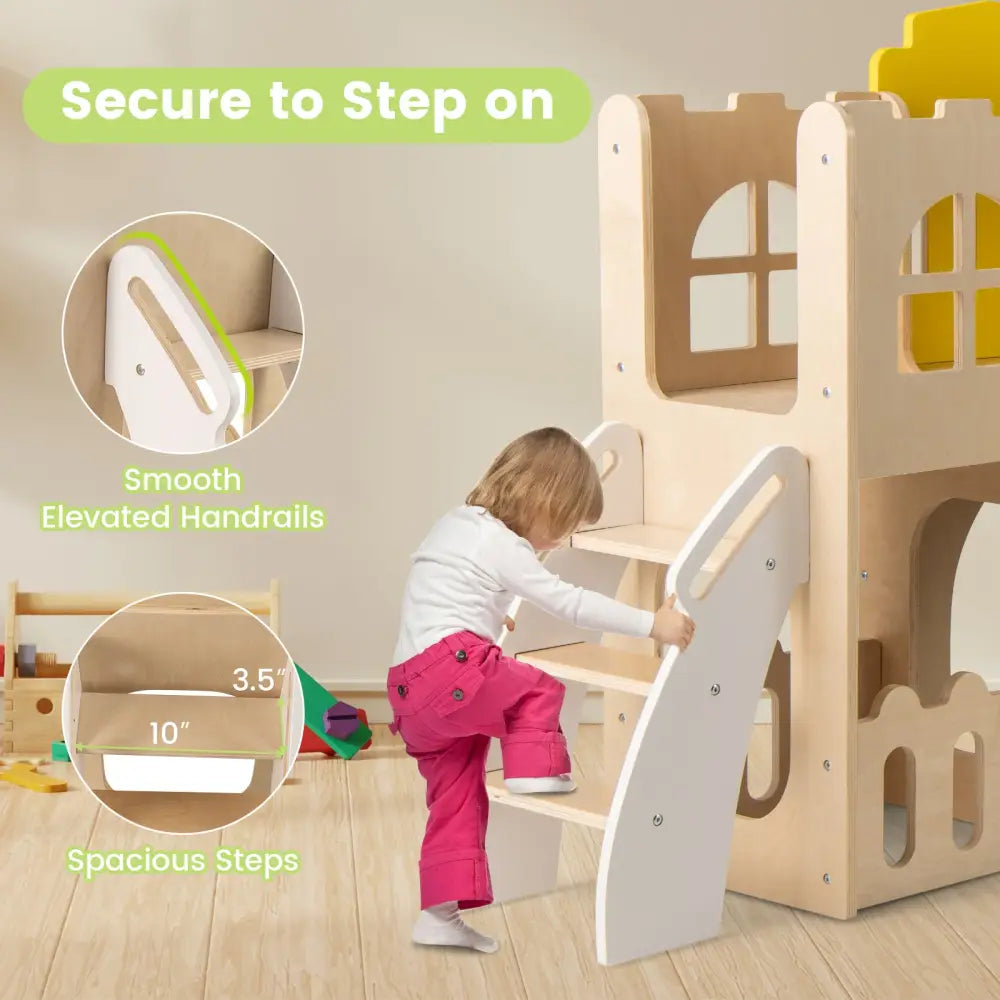 7-in-1 Toddler Slide Set for Kids with Climber and Basketball Hoop-Multicolor - Multicolor - Climbers & Slides