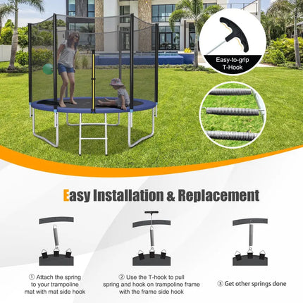 7 Inch Rustproof Galvanized Steel Replacement Trampoline Elasticity Springs-7 Inch - Silver - Trampoline Accessories