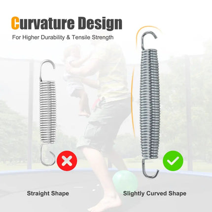 7 Inch Rustproof Galvanized Steel Replacement Trampoline Elasticity Springs-7 Inch - Silver - Trampoline Accessories
