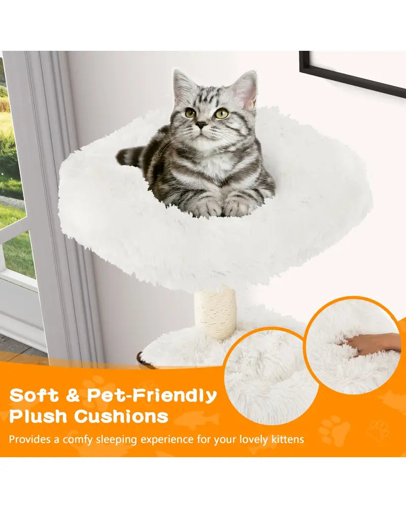 7-Layer Wooden Cat Tree Tall Cat Tower with Sisal Posts and Condo-Brown - Brown - Cat Trees Condos & Scratchers