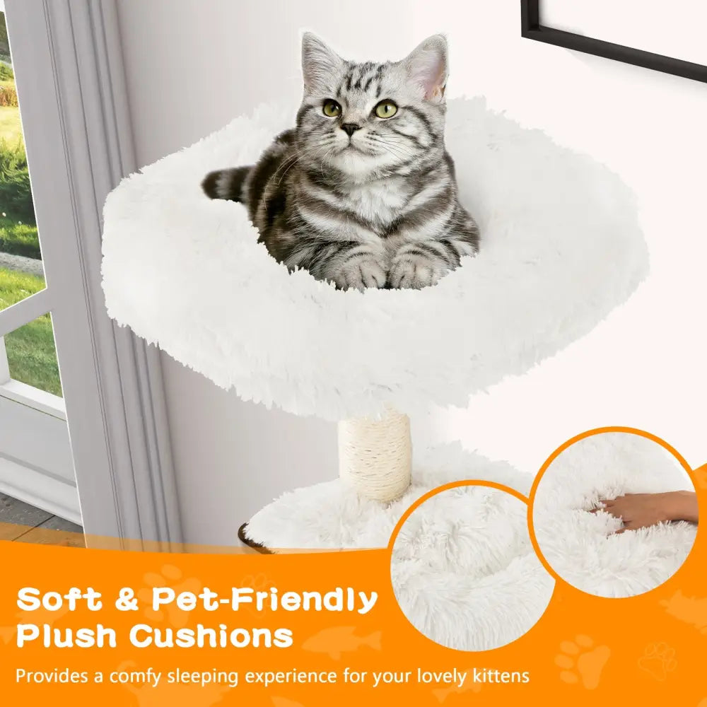 7-Layer Wooden Cat Tree Tall Cat Tower with Sisal Posts and Condo-Brown - Brown - Cat Trees Condos & Scratchers