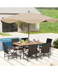 7 Pieces Outdoor Dining Furniture Set for Porch Backyard Garden Poolside - Patio Conversation Sets