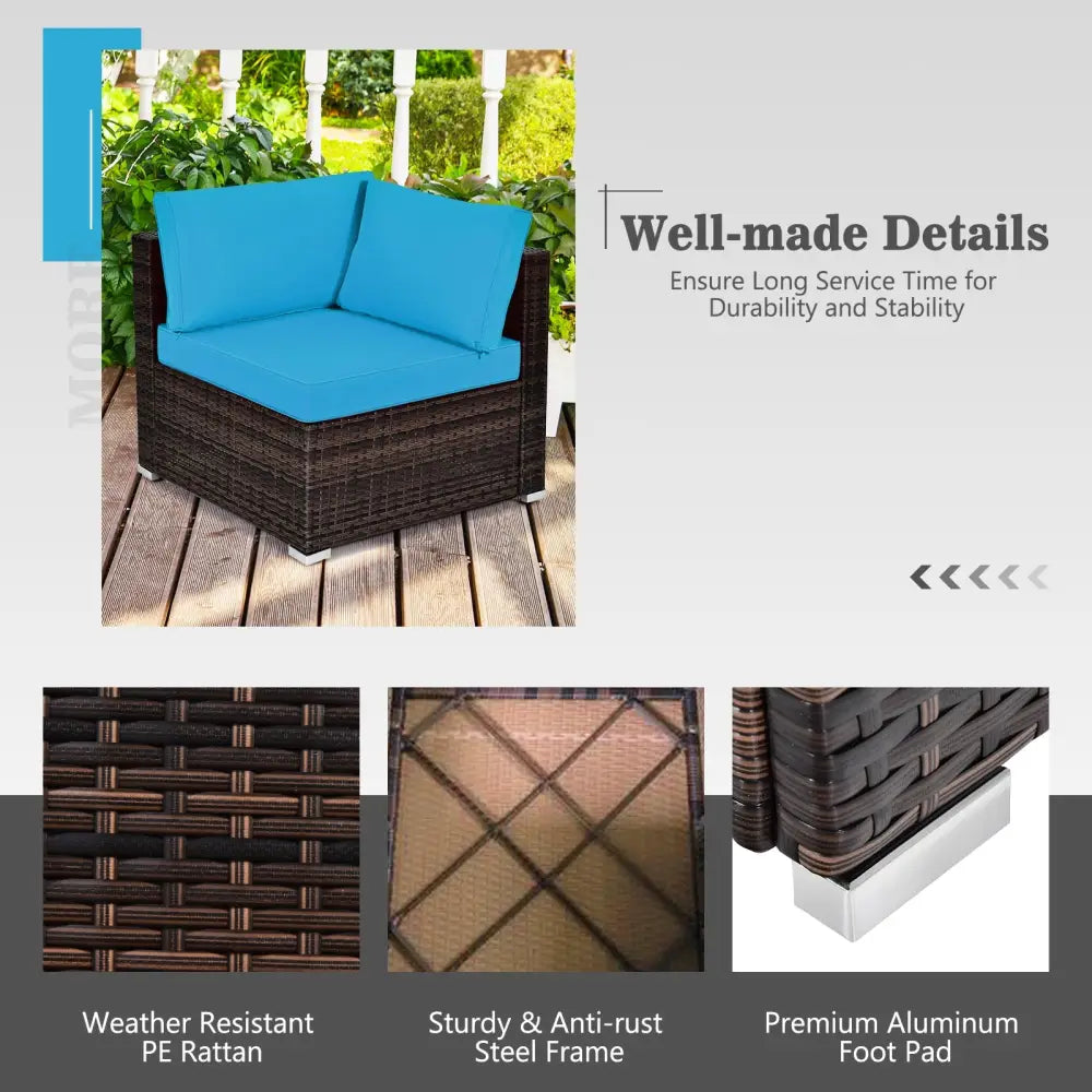7 Pieces Patio Furniture Set with 35 Inches 50000 BTU Propane Gas Fire Pit Table and Waterproof Cover