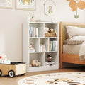 7-Section Freestanding Bookshelf for Kids Room Classroom Daycare Nursery-White - White - Kids Storage