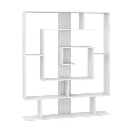7-Tier Bookshelf Open Display Shelf Rack for Home Office-White - White - Bookcases