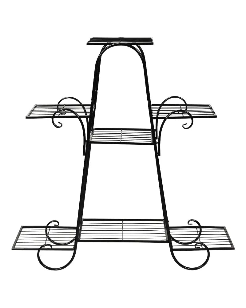 7 Tier Metal Patio Plant Stand - Black - Plant Stands
