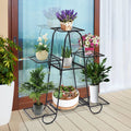 7 Tier Metal Patio Plant Stand - Black - Plant Stands