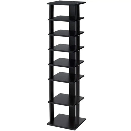 7-Tier Shoe Rack Practical Free Standing Shelves Storage Shelves-Black - Black - Shoe Racks & Storage Benches