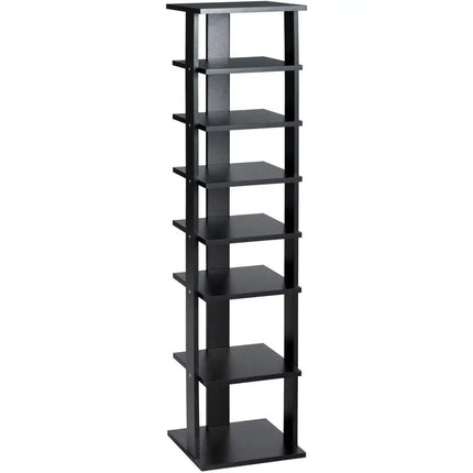 7-Tier Shoe Rack Practical Free Standing Shelves Storage Shelves-Black - Black - Shoe Racks & Storage Benches