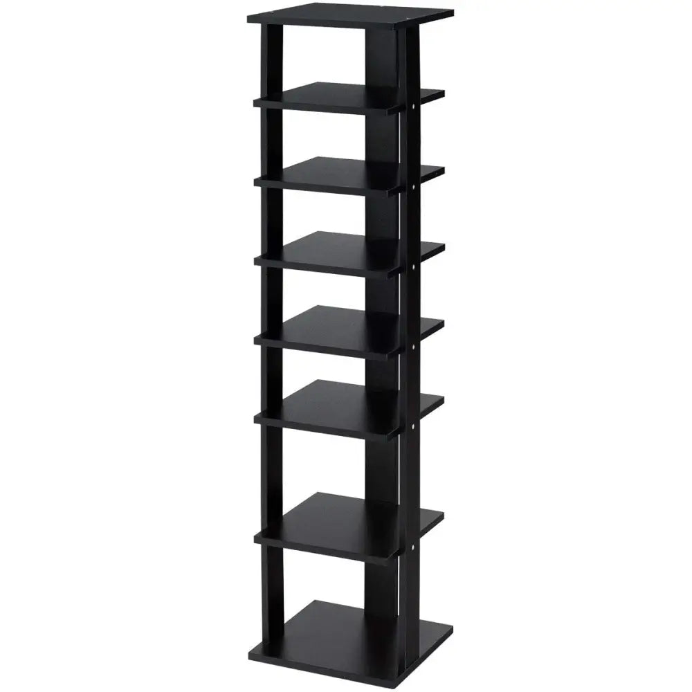 7-Tier Shoe Rack Practical Free Standing Shelves Storage Shelves-Black - Black - Shoe Racks & Storage Benches