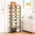 7 Tiers Patented Vertical Shoe Rack for Front Door-Natural - Natural - Shoe Racks & Storage Benches