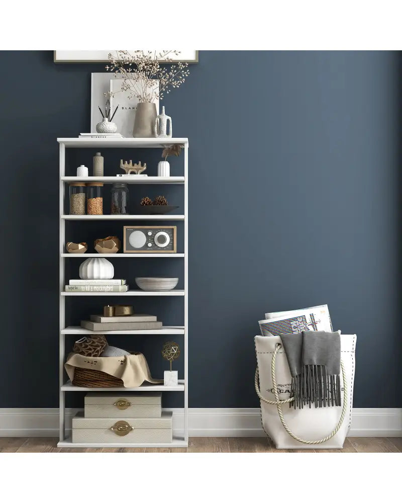 7 Tiers Vertical Shoe Rack for Front Door-White - White - Shoe Racks & Storage Benches