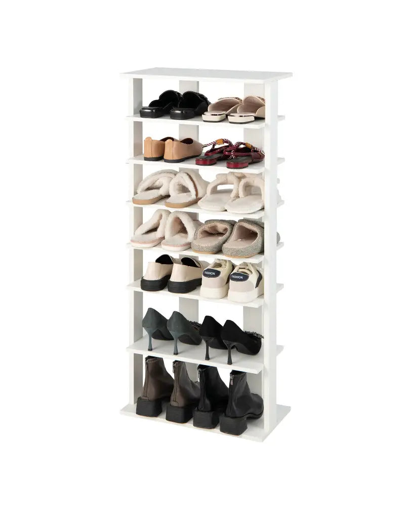7 Tiers Vertical Shoe Rack for Front Door-White - White - Shoe Racks & Storage Benches