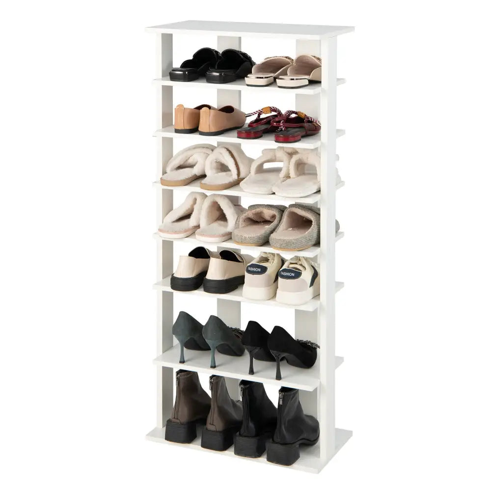 7 Tiers Vertical Shoe Rack for Front Door-White - White - Shoe Racks & Storage Benches