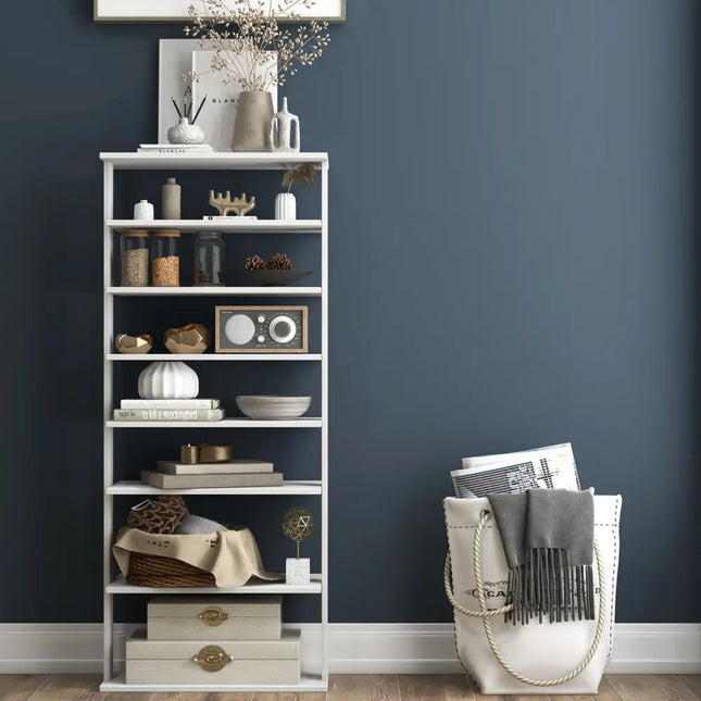 7 Tiers Vertical Shoe Rack for Front Door-White - White - Shoe Racks & Storage Benches