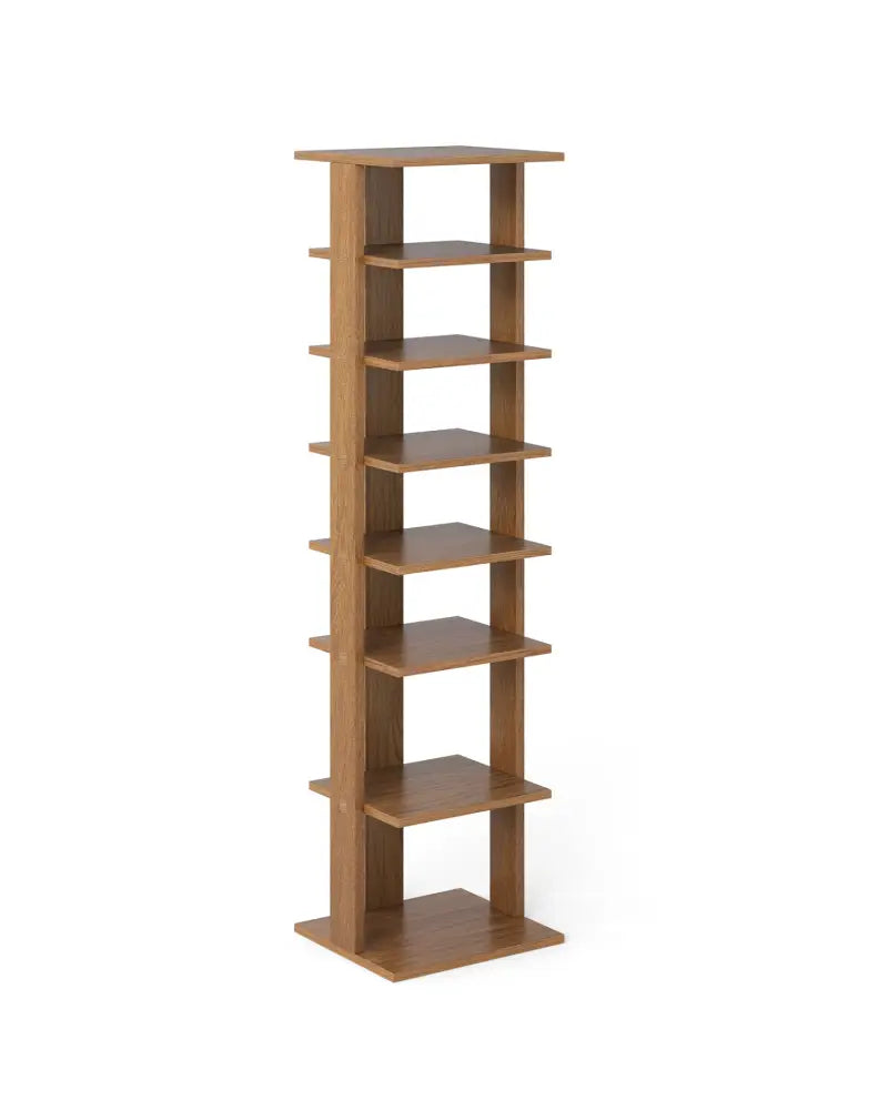 7-Tiers Vertical Wooden Space Saving Shoe Rack for Front Door-Natural - Natural - Shoe Racks & Storage Benches