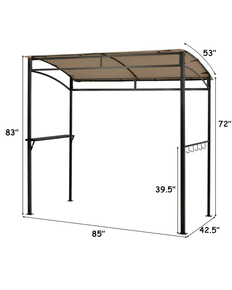 7 x 4.5 Feet Grill Gazebo Outdoor Patio Garden BBQ Canopy Shelter-Brown - Brown - Gazebos