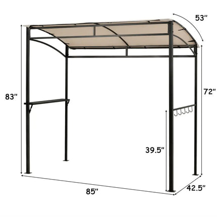 7 x 4.5 Feet Grill Gazebo Outdoor Patio Garden BBQ Canopy Shelter-Beige - Beige - Gazebos