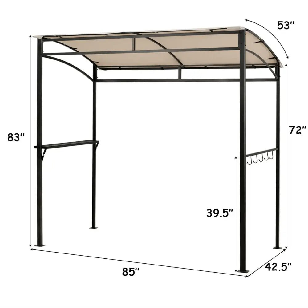 7 x 4.5 Feet Grill Gazebo Outdoor Patio Garden BBQ Canopy Shelter-Beige - Beige - Gazebos