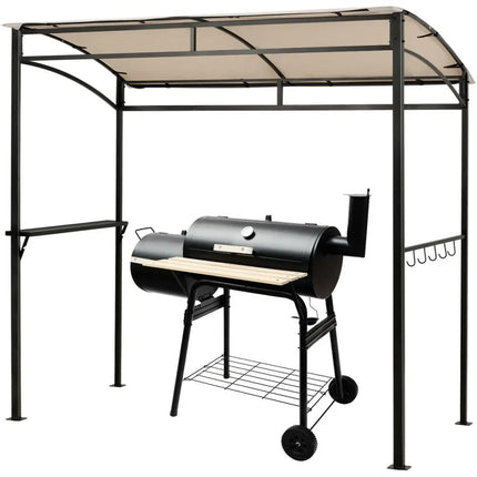 7 x 4.5 Feet Grill Gazebo Outdoor Patio Garden BBQ Canopy Shelter-Beige - Beige - Gazebos