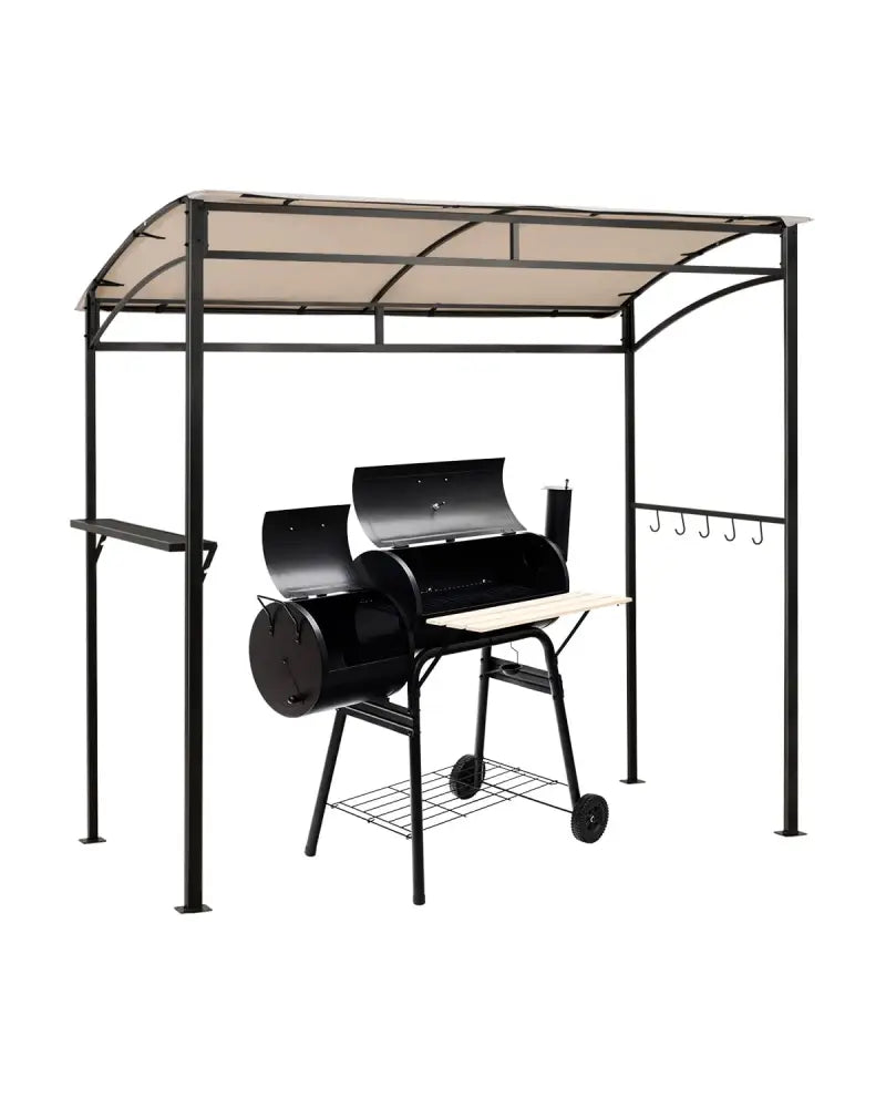 7 x 4.5 Feet Grill Gazebo Outdoor Patio Garden BBQ Canopy Shelter-Beige - Beige - Gazebos
