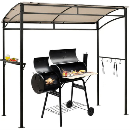 7 x 4.5 Feet Grill Gazebo Outdoor Patio Garden BBQ Canopy Shelter-Beige - Beige - Gazebos