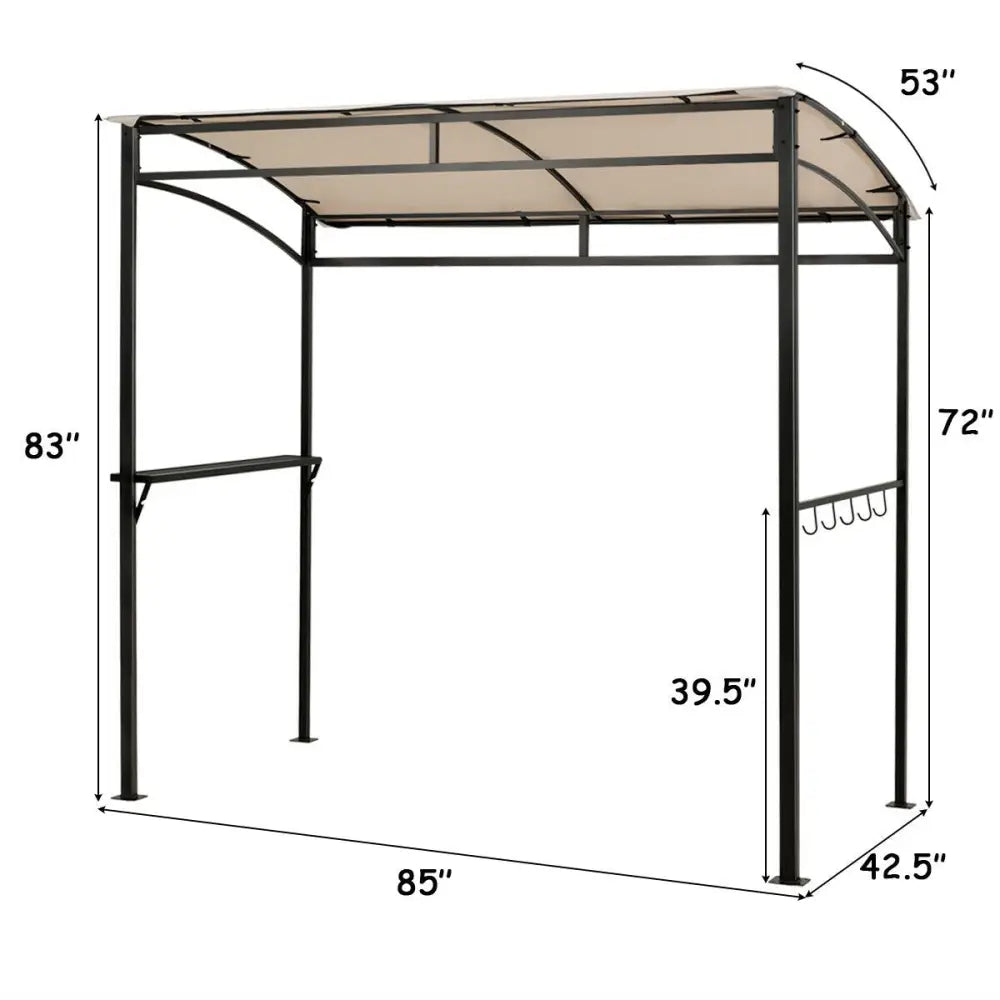 7 x 4.5 Feet Grill Gazebo Outdoor Patio Garden BBQ Canopy Shelter-Beige - Beige - Gazebos