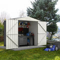 7 x 4 Feet Metal Outdoor Storage Shed with Lockable Door-Gray - Gray - Sheds & Outdoor Storage