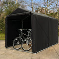 7 x 5.2FT Storage Shelter Outdoor Bike Tent with Waterproof Cover and Zipper Door-Gray - Gray - Carports