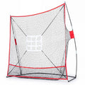 7 x 7.4 FT Baseball Practice Net with 2 Strike Zones and Large Ball Collection System - Sport Equipments