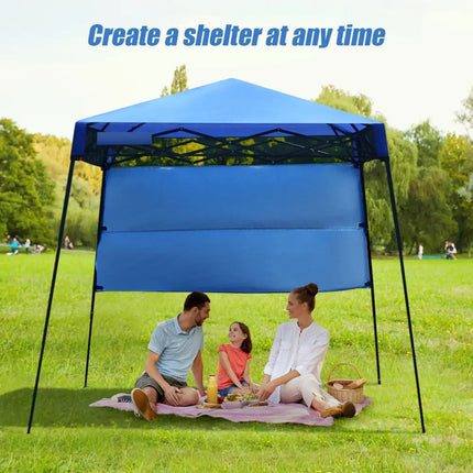 7 x 7 Feet Sland Adjustable Portable Canopy Tent with Backpack-Blue - Blue - Canopies