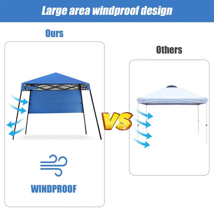 7 x 7 Feet Sland Adjustable Portable Canopy Tent with Backpack-Blue - Blue - Canopies