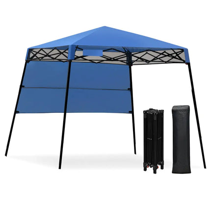 7 x 7 Feet Sland Adjustable Portable Canopy Tent with Backpack-Blue - Blue - Canopies