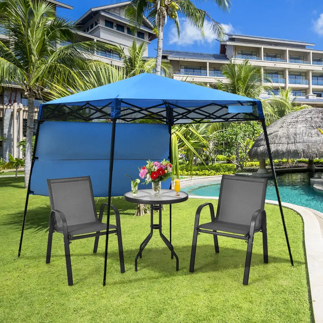7 x 7 Feet Sland Adjustable Portable Canopy Tent with Backpack-Blue - Blue - Canopies