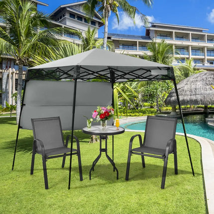 7 x 7 Feet Sland Adjustable Portable Canopy Tent with Backpack-Gray - Gray - Canopies