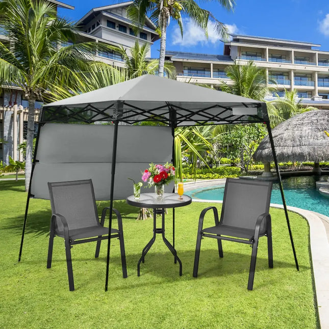 7 x 7 Feet Sland Adjustable Portable Canopy Tent with Backpack-Gray - Gray - Canopies