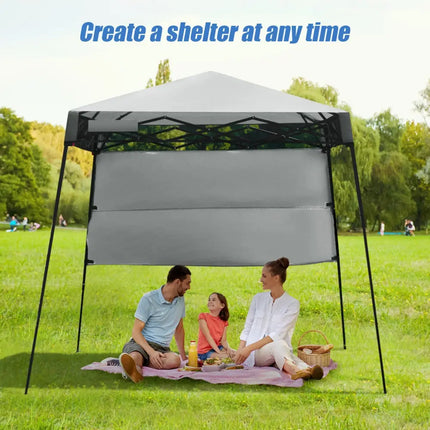 7 x 7 Feet Sland Adjustable Portable Canopy Tent with Backpack-Gray - Gray - Canopies