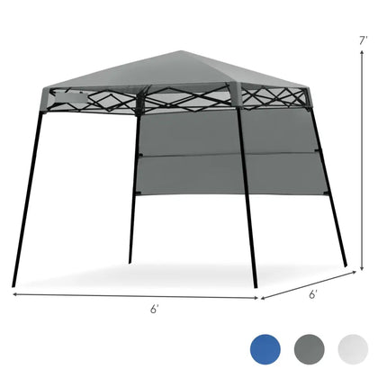 7 x 7 Feet Sland Adjustable Portable Canopy Tent with Backpack-Gray - Gray - Canopies