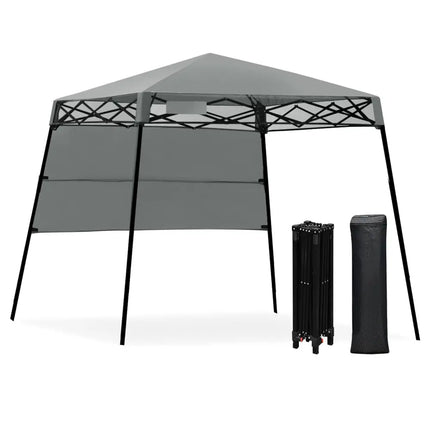 7 x 7 Feet Sland Adjustable Portable Canopy Tent with Backpack-Gray - Gray - Canopies