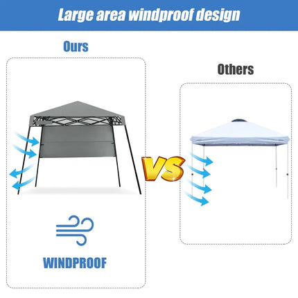 7 x 7 Feet Sland Adjustable Portable Canopy Tent with Backpack-Gray - Gray - Canopies