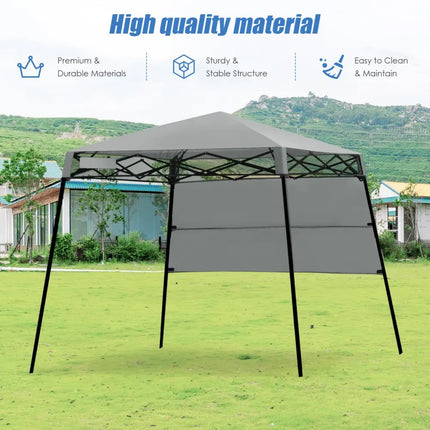 7 x 7 Feet Sland Adjustable Portable Canopy Tent with Backpack-Gray - Gray - Canopies