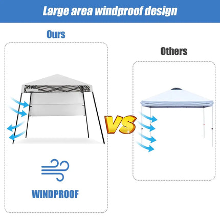 7 x 7 Feet Sland Adjustable Portable Canopy Tent with Backpack-White - White - Canopies