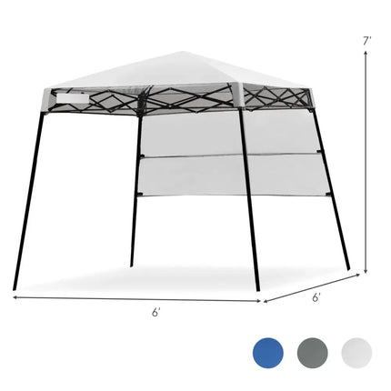 7 x 7 Feet Sland Adjustable Portable Canopy Tent with Backpack-White - White - Canopies