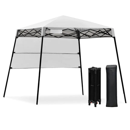 7 x 7 Feet Sland Adjustable Portable Canopy Tent with Backpack-White - White - Canopies