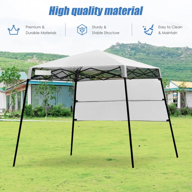 7 x 7 Feet Sland Adjustable Portable Canopy Tent with Backpack-White - White - Canopies
