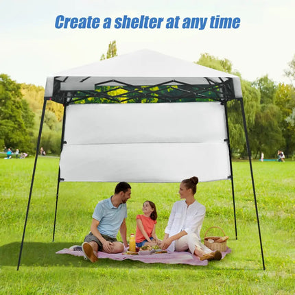 7 x 7 Feet Sland Adjustable Portable Canopy Tent with Backpack-White - White - Canopies