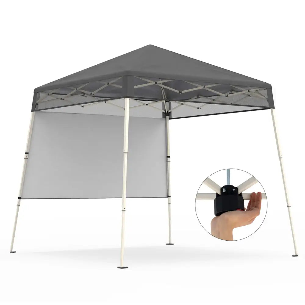 7 x 7 FT Pop-Up Canopy Tent with 1 Push Center Lock for Sports Picnic Camping-Gray - Gray - Canopies