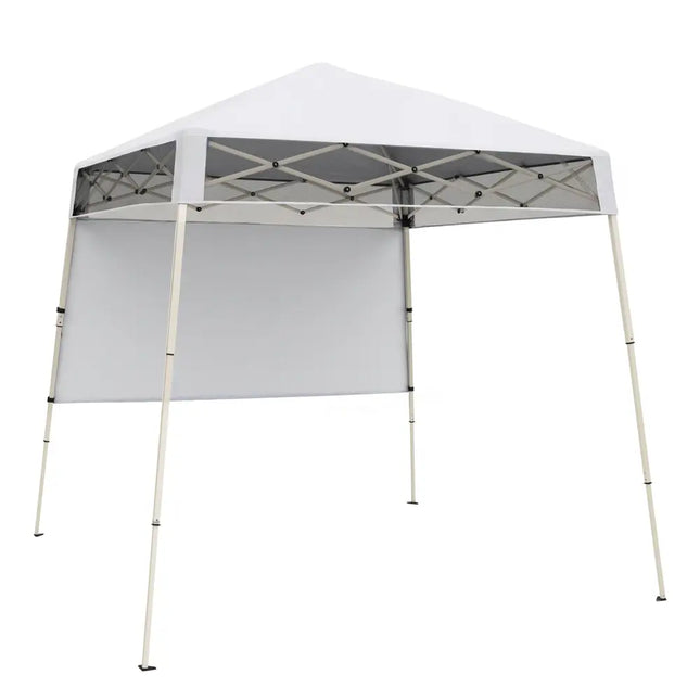 7 x 7 FT Pop-Up Canopy Tent with 1 Push Center Lock for Sports Picnic Camping-White - White - Canopies