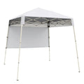 7 x 7 FT Pop-Up Canopy Tent with 1 Push Center Lock for Sports Picnic Camping-White - White - Canopies