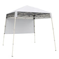 7 x 7 FT Pop-Up Canopy Tent with 1 Push Center Lock for Sports Picnic Camping-White - White - Canopies